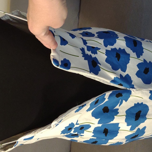 White Strappy Dress with Blue Poppy Flowers Sz 12 petite - Picture 6 of 8